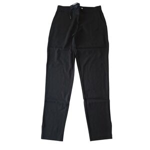 Betabrand Women's Small Long Black Chelsea Jogger Dress Pants Drawstring Pockets